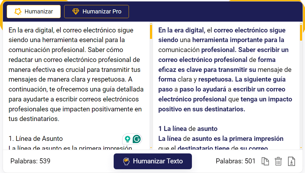 humanizar texto mejora la calidad del contenido