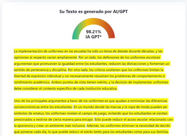 Texto de DeepSeek detectado como IA